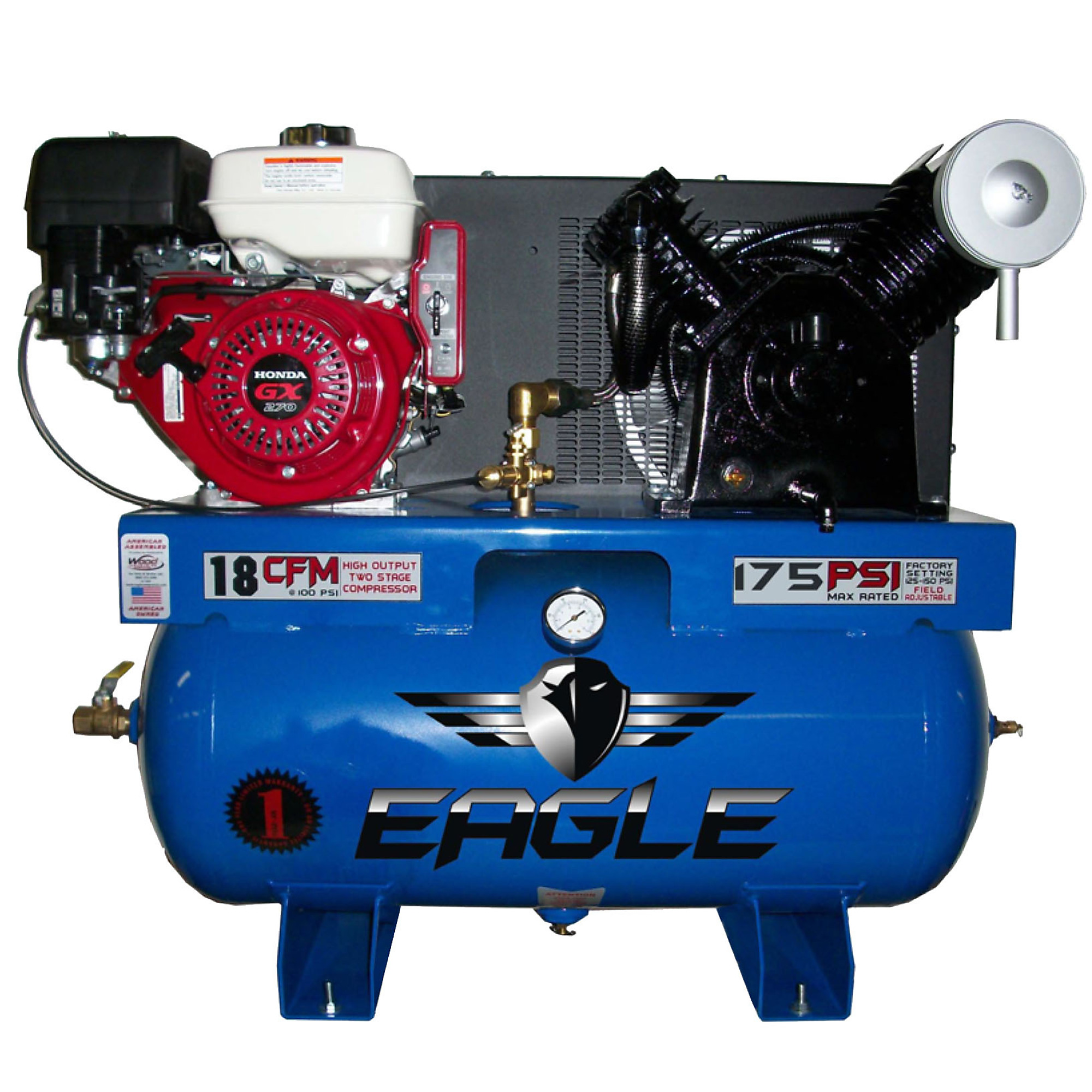 EAGLE, 30 Gallon Truck Mount Compressor, Horsepower 9 HP, Air Tank Size 30 Gal, Model# 9G30TRKE